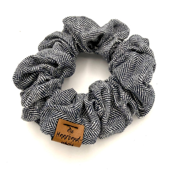 Scrunchie - Fischgräten Blau