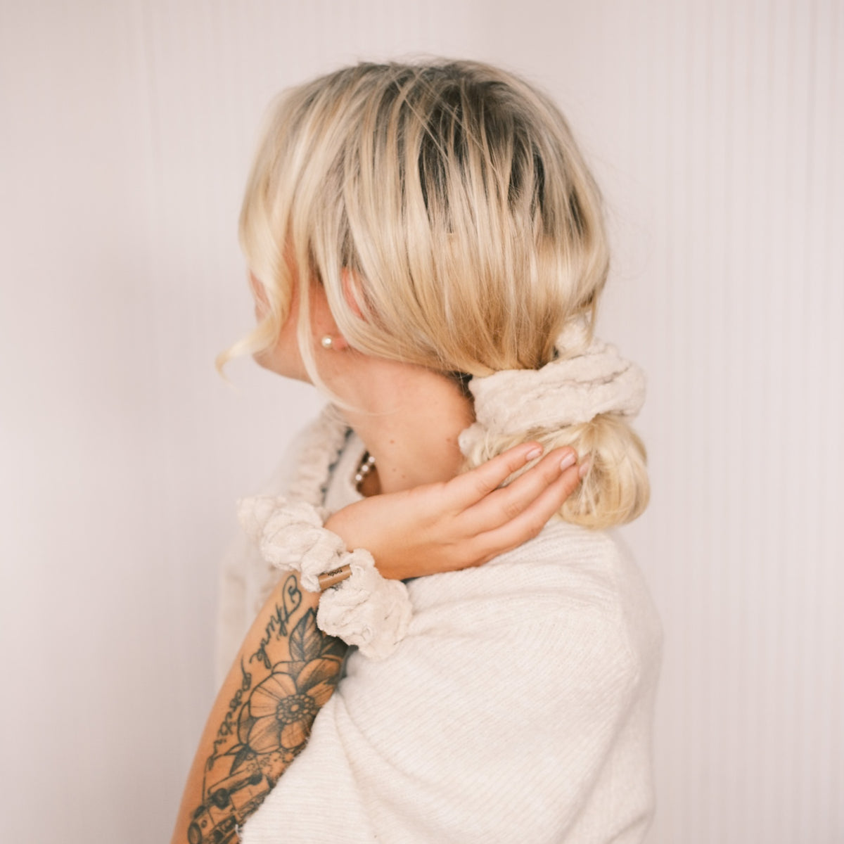 Scrunchie - Frottee Leo Beige
