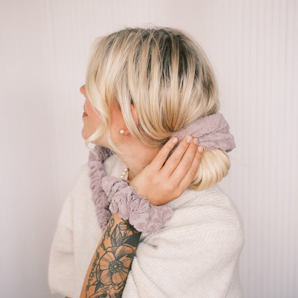 Scrunchie - Frottee Leo Rosa