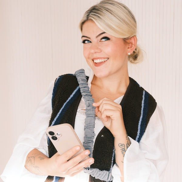 Handykette - Jeans Hellgrau