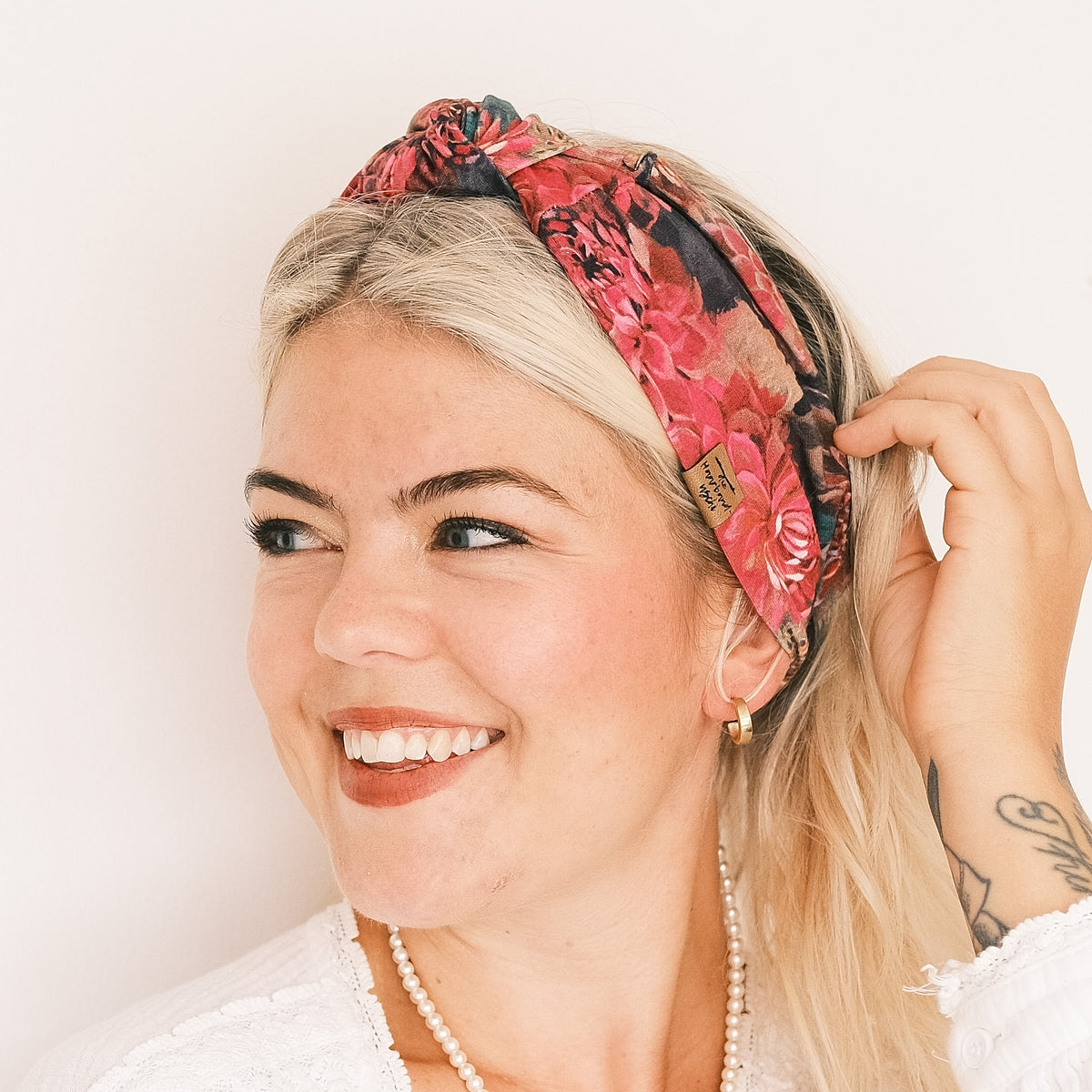 Haarband Knoten - Rubin Blumen