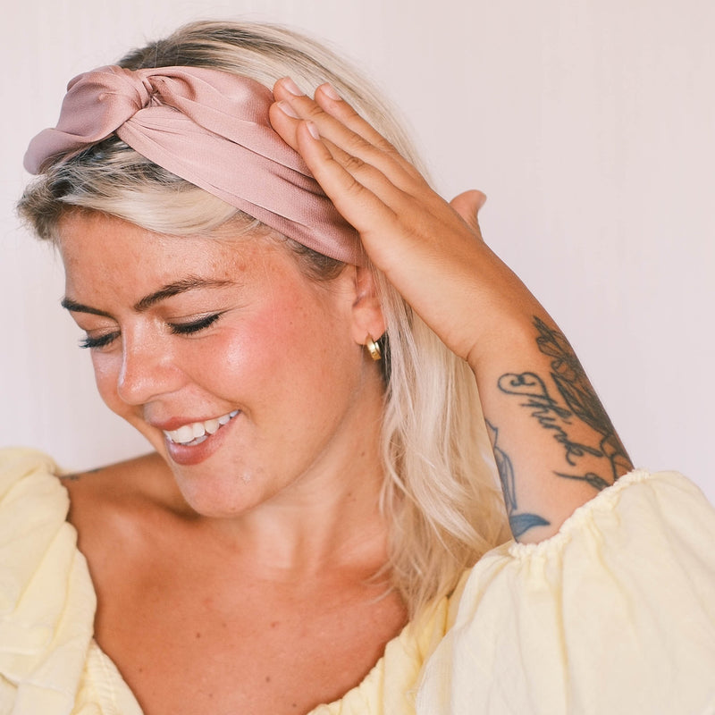 Drahthaarband Breit – Satin Rosa