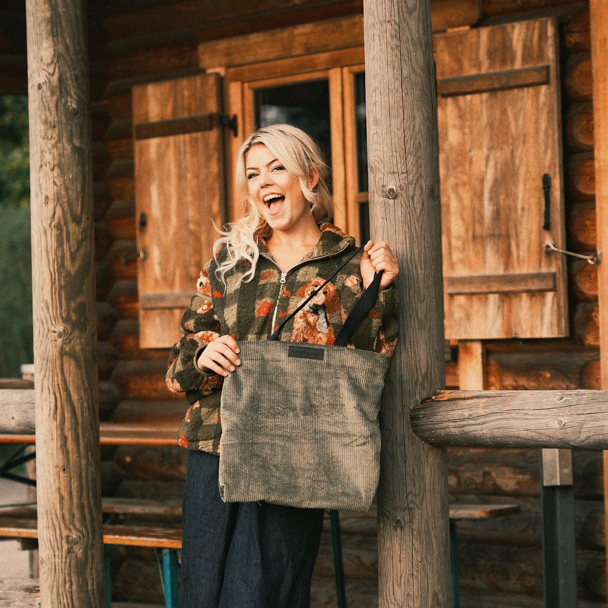 Shopper - Cord Grün