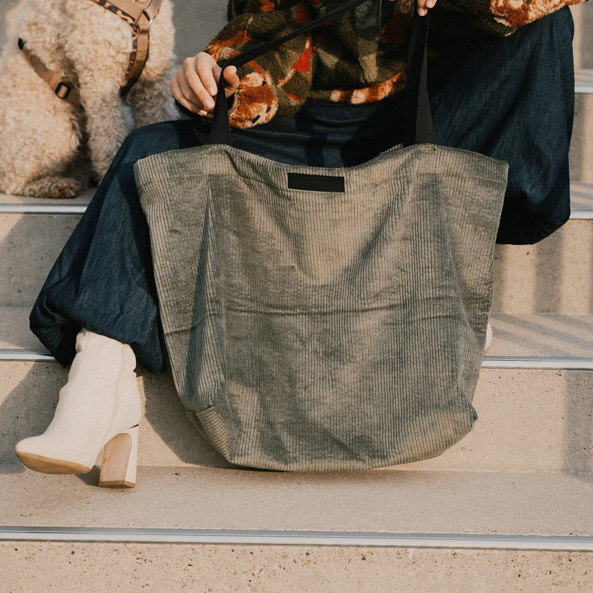 XL Shopper - Cord Grün