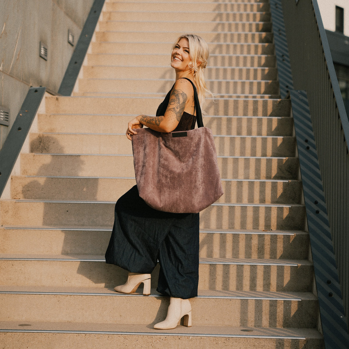 XL Shopper - Cord Mauve