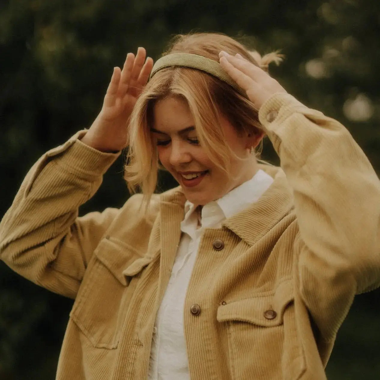 Anna grün Cord Haarreif