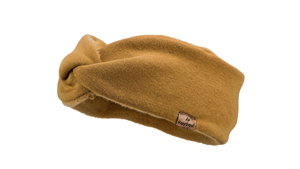 Stirnband Basic gefüttert senf