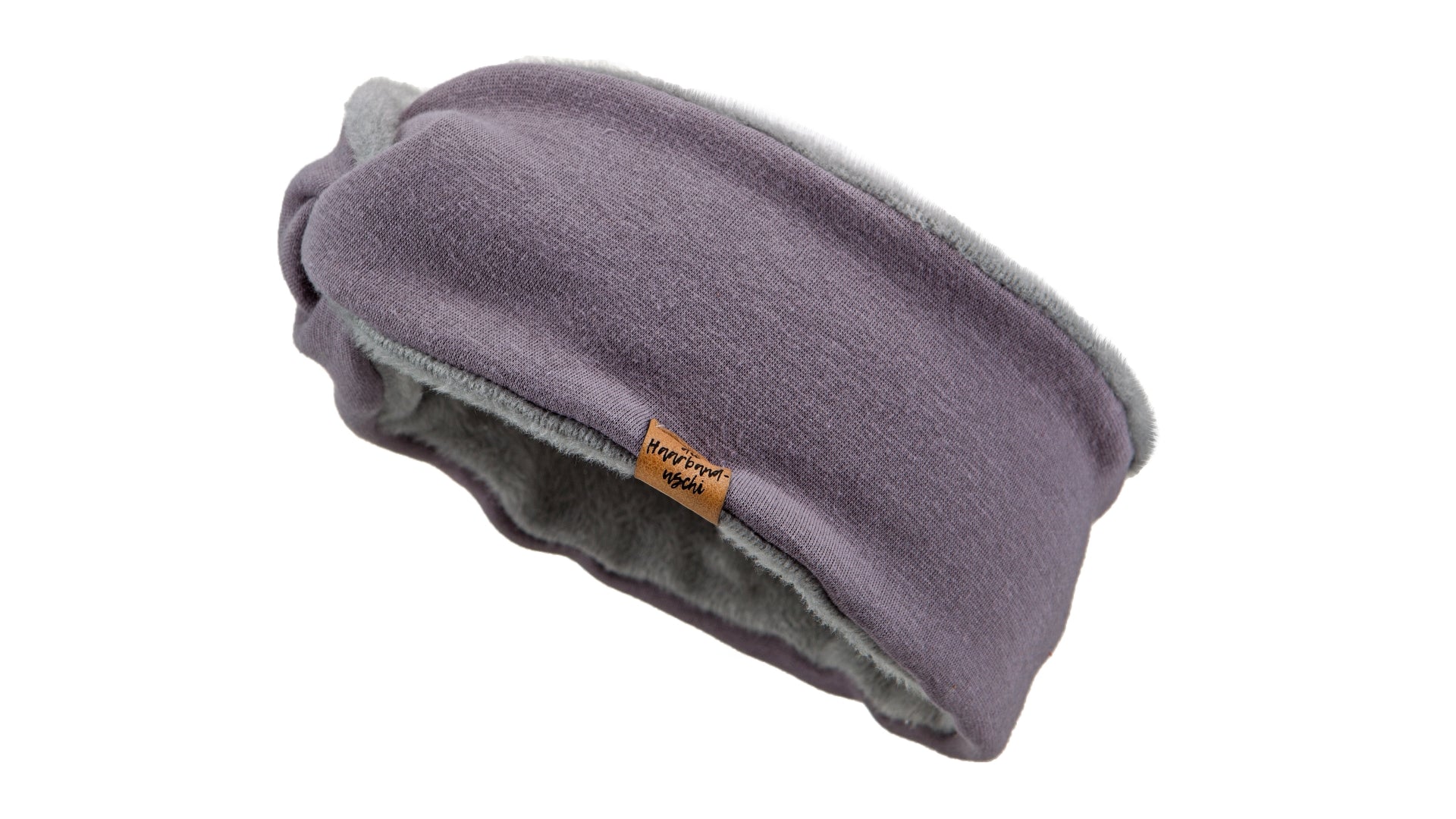 Stirnband Basic gefüttert grau