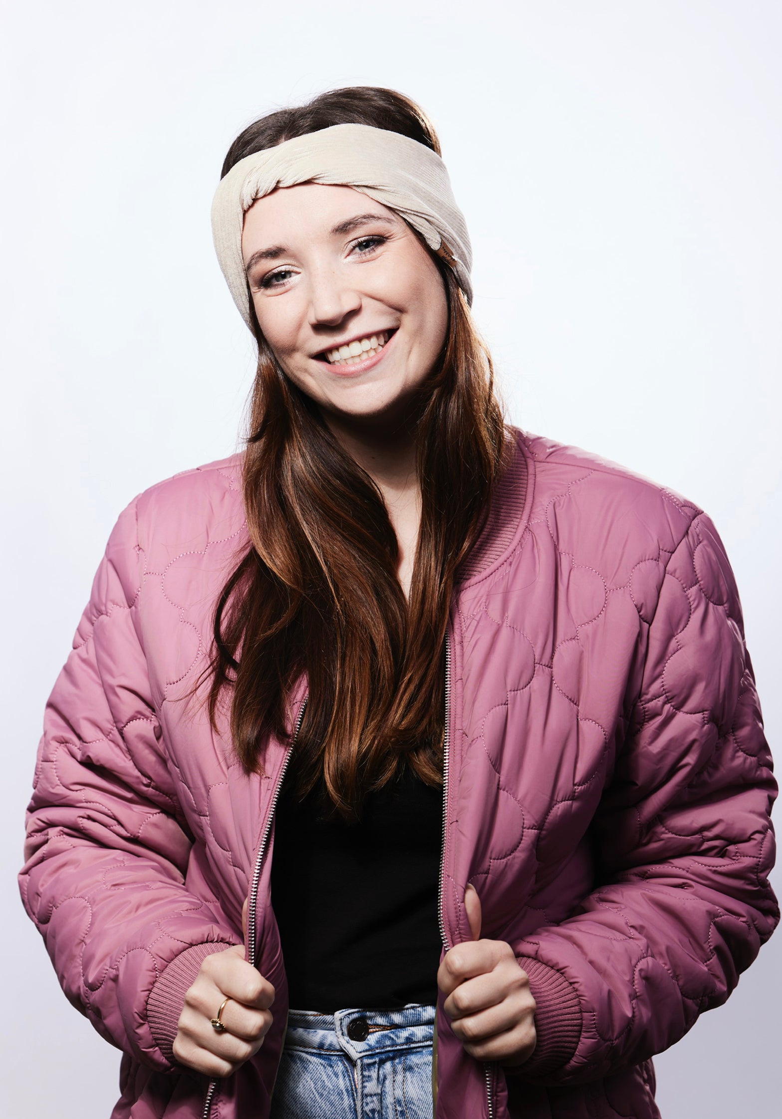 Haarband getrullert Cord beige