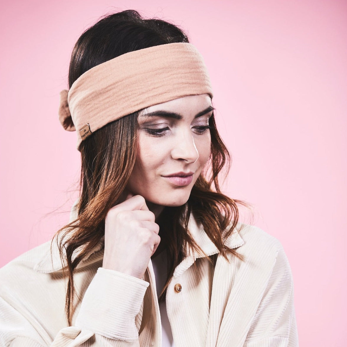 Drahthaarband Musselin Natur