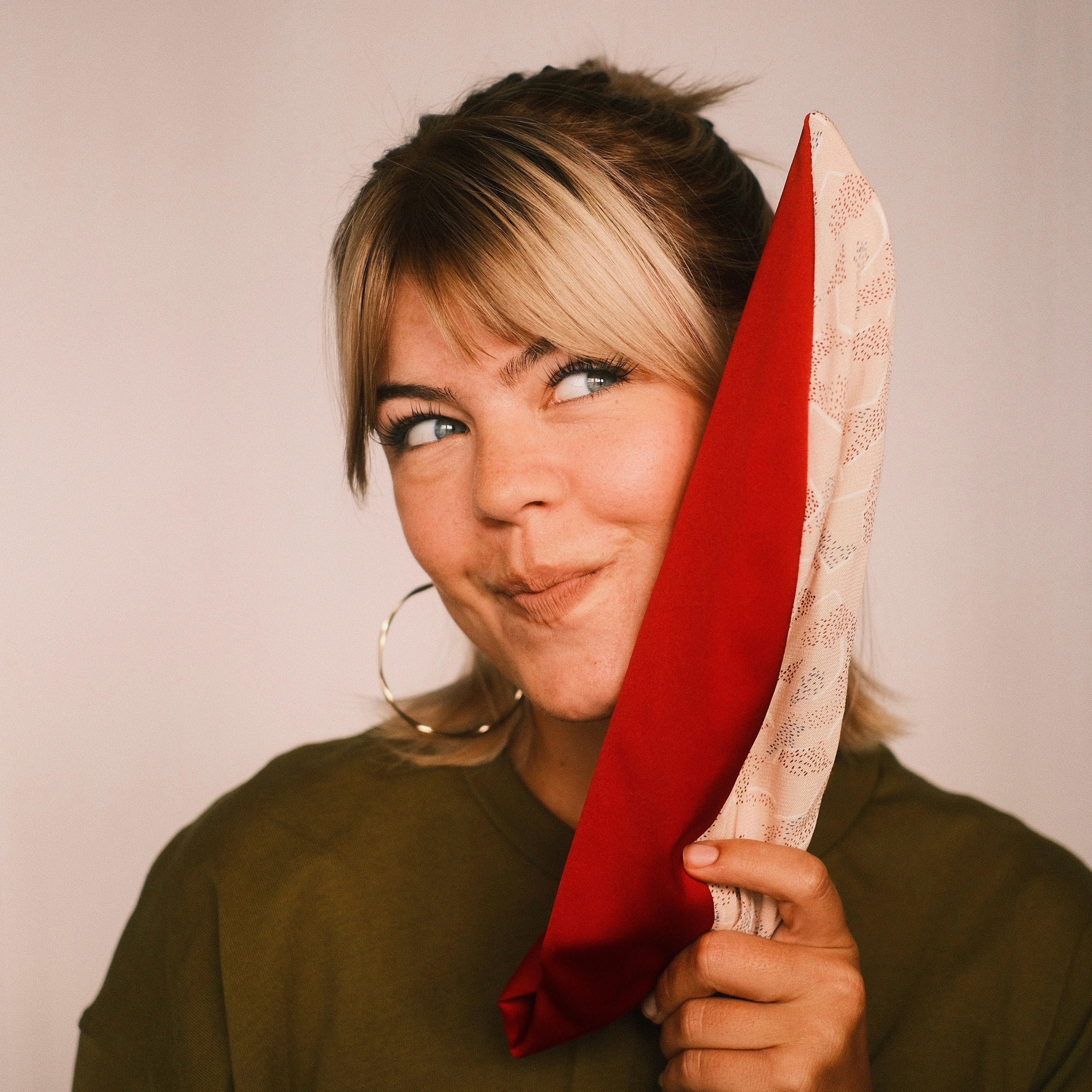 Drahthaarband 2 Seiten - Muster/Rot