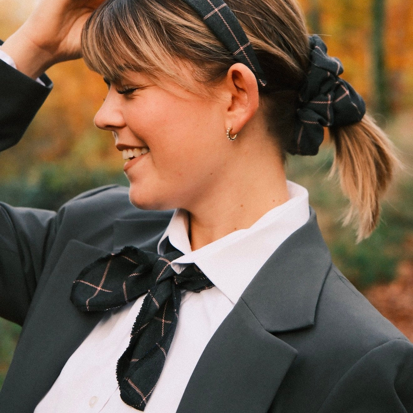 Mikro Schal - XOXO Grau/Rosa