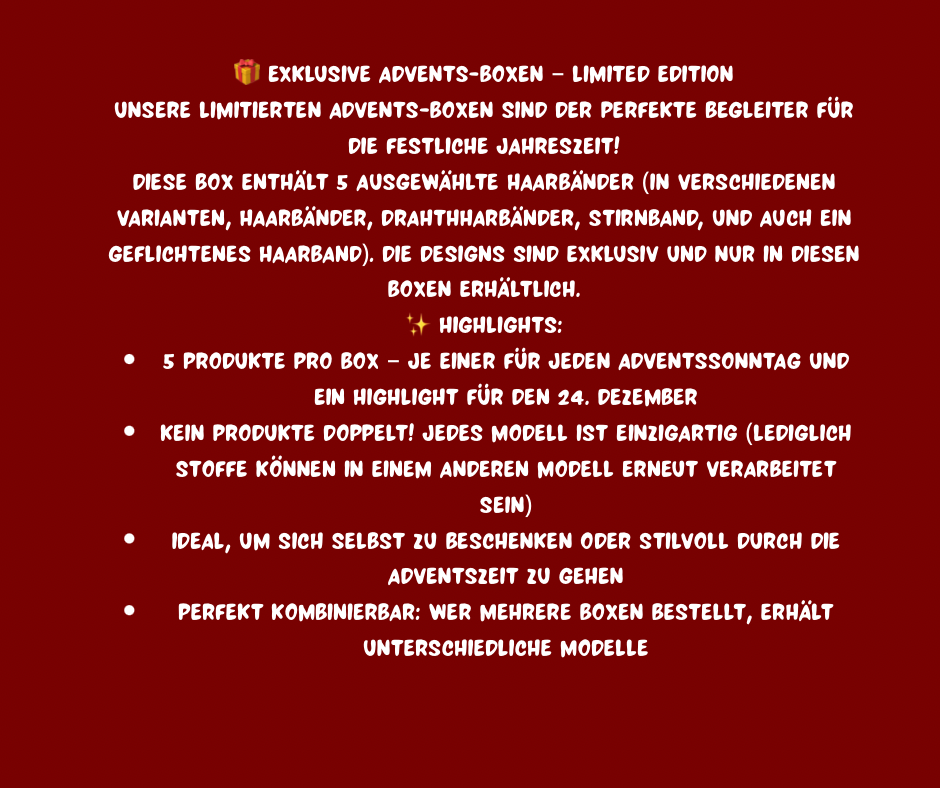 Haarbänder - Mystery Adventsbox (Vorbestellung)