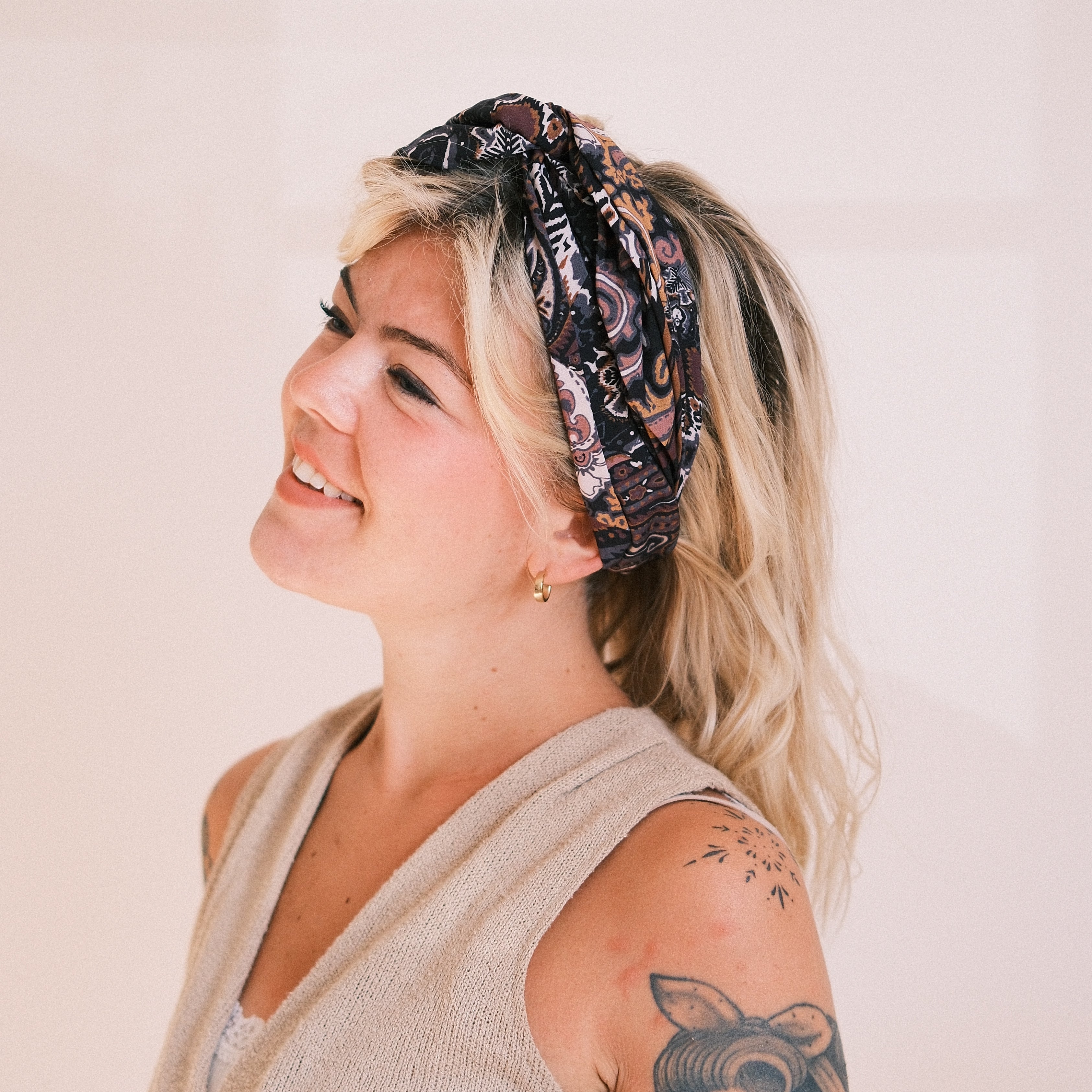 Drahthaarband breit - Bohemian Patchwork