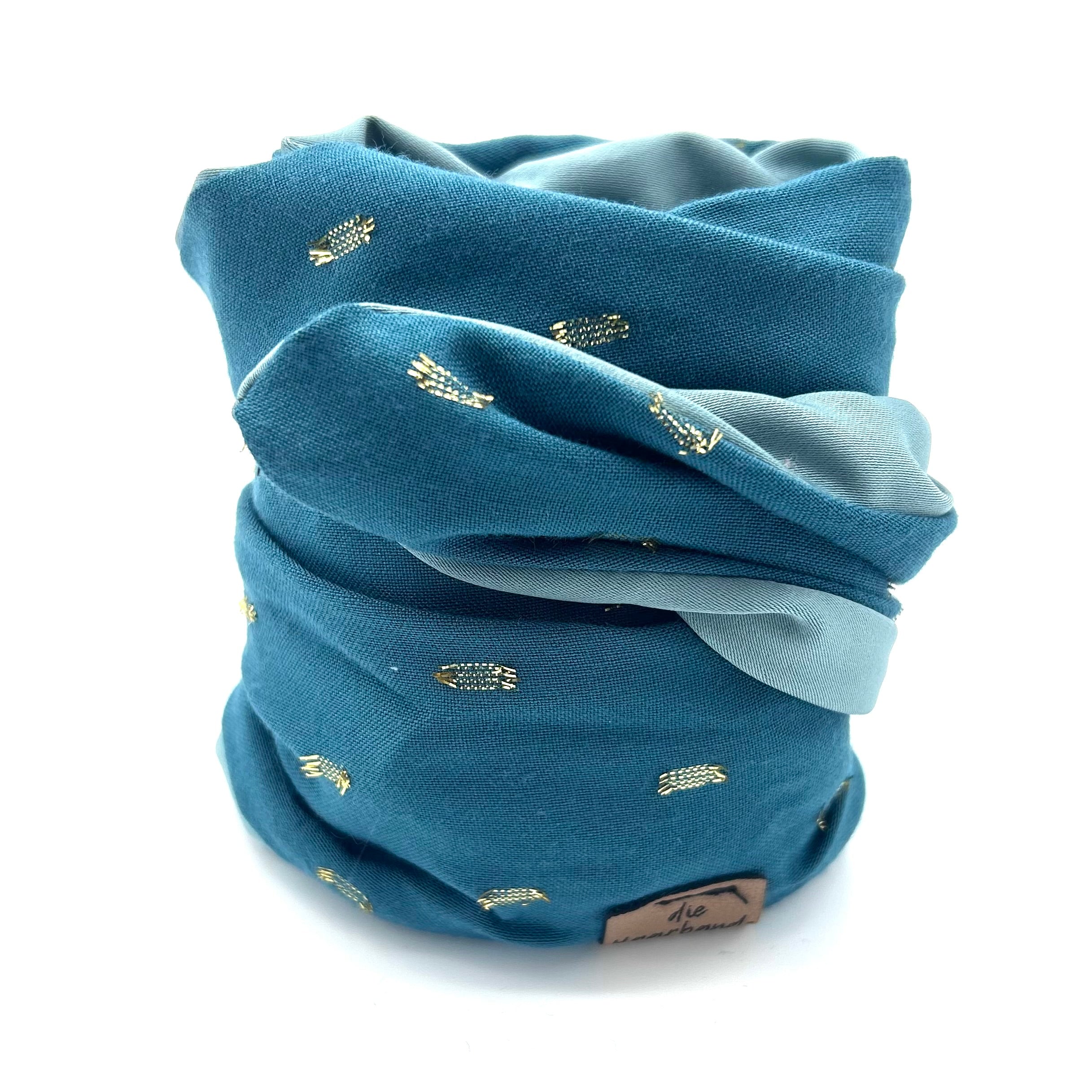 Drahthaarband 2 Seiten - Sparkle Petrol