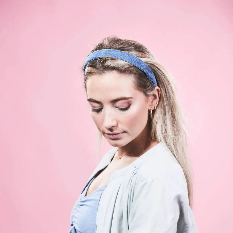 Anna blau Cord Haarreif