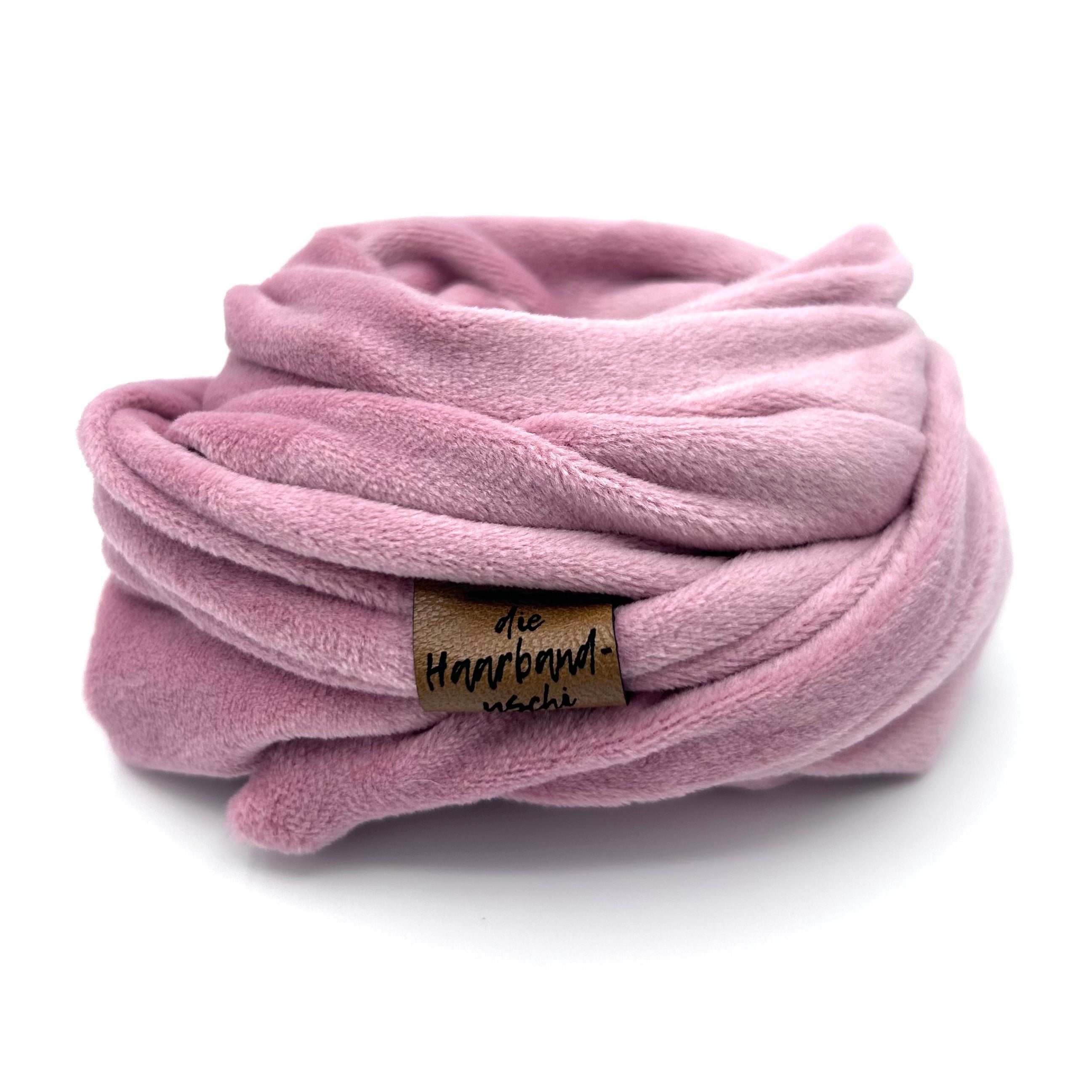 Drahthaarband schmal - Samt Puderrosa