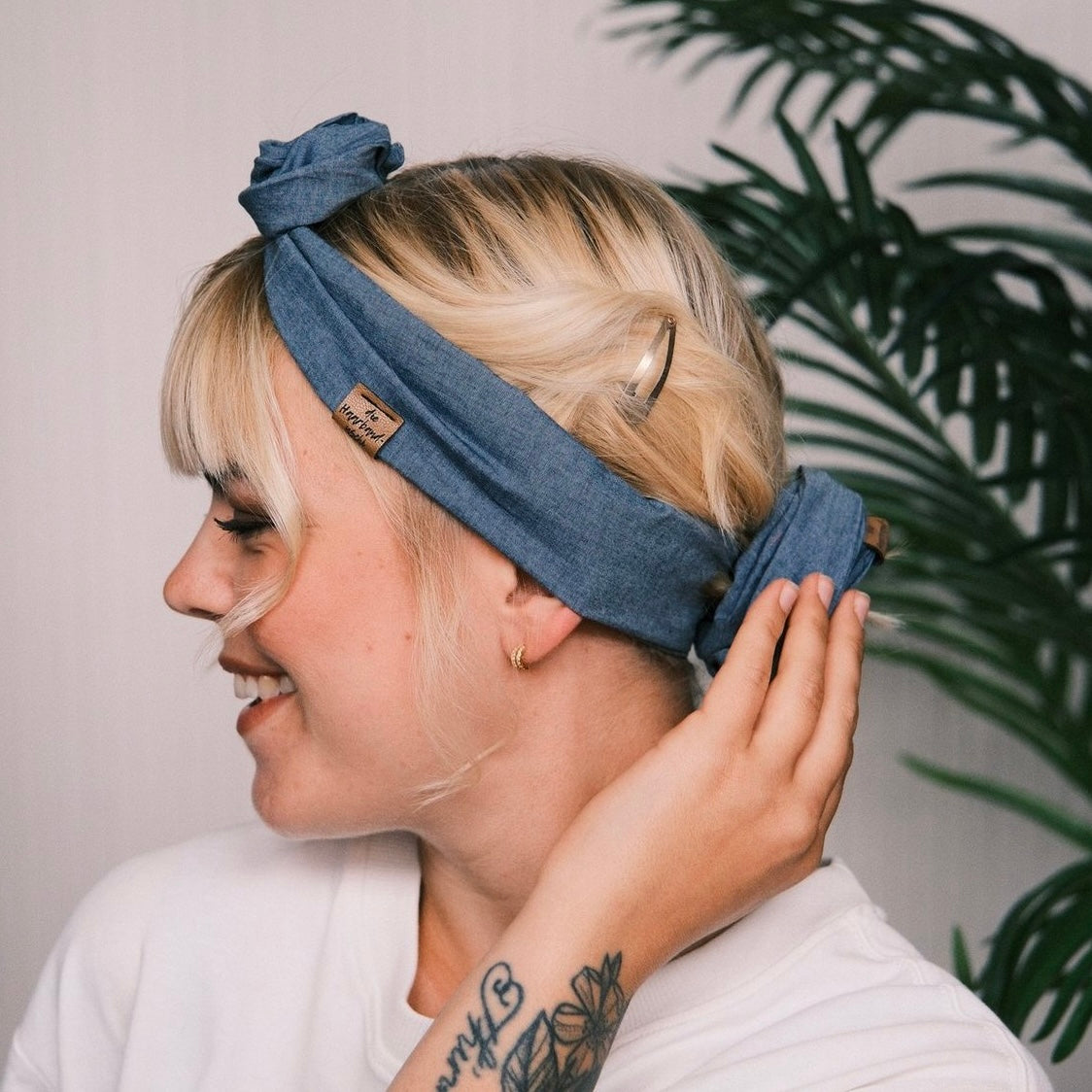 Drahthaarband Jeans Blau