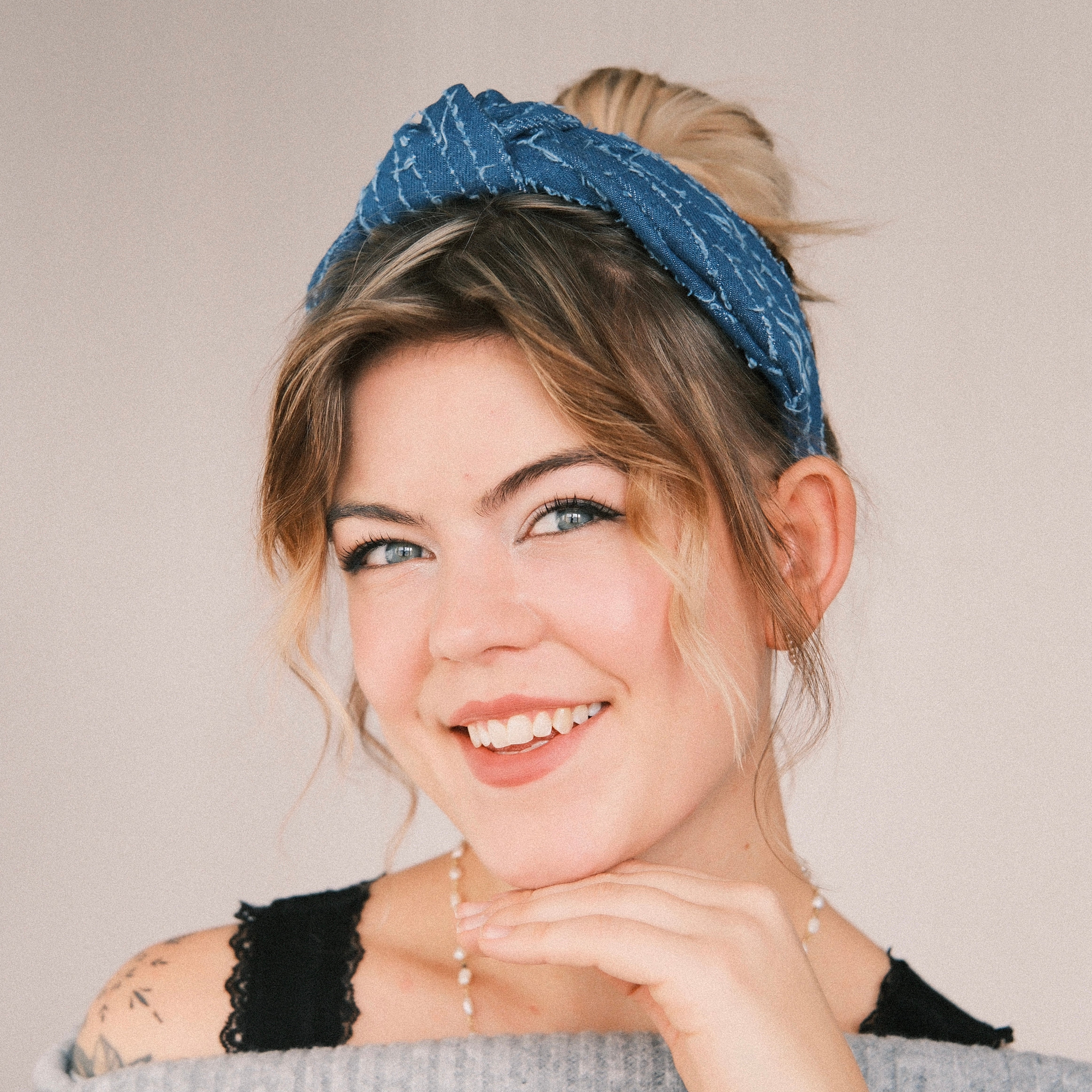 Leyla - Jeans Streifen Dunkel