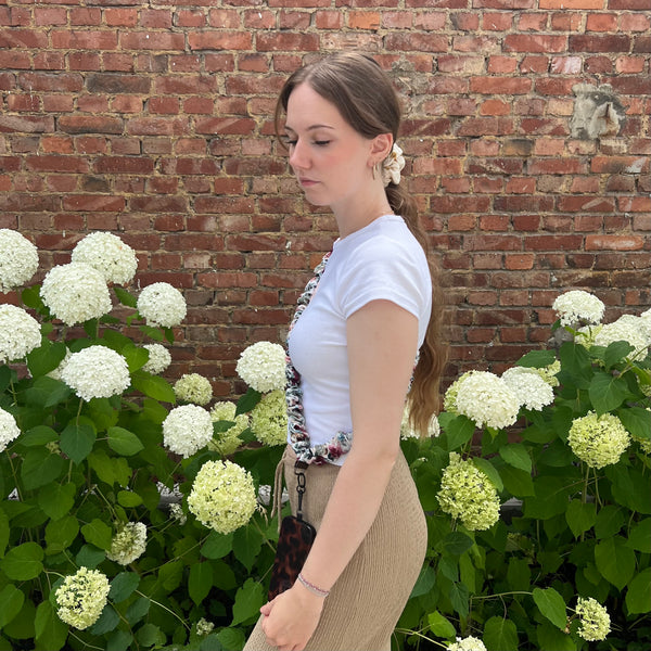 Handykette - Musselin Rosen