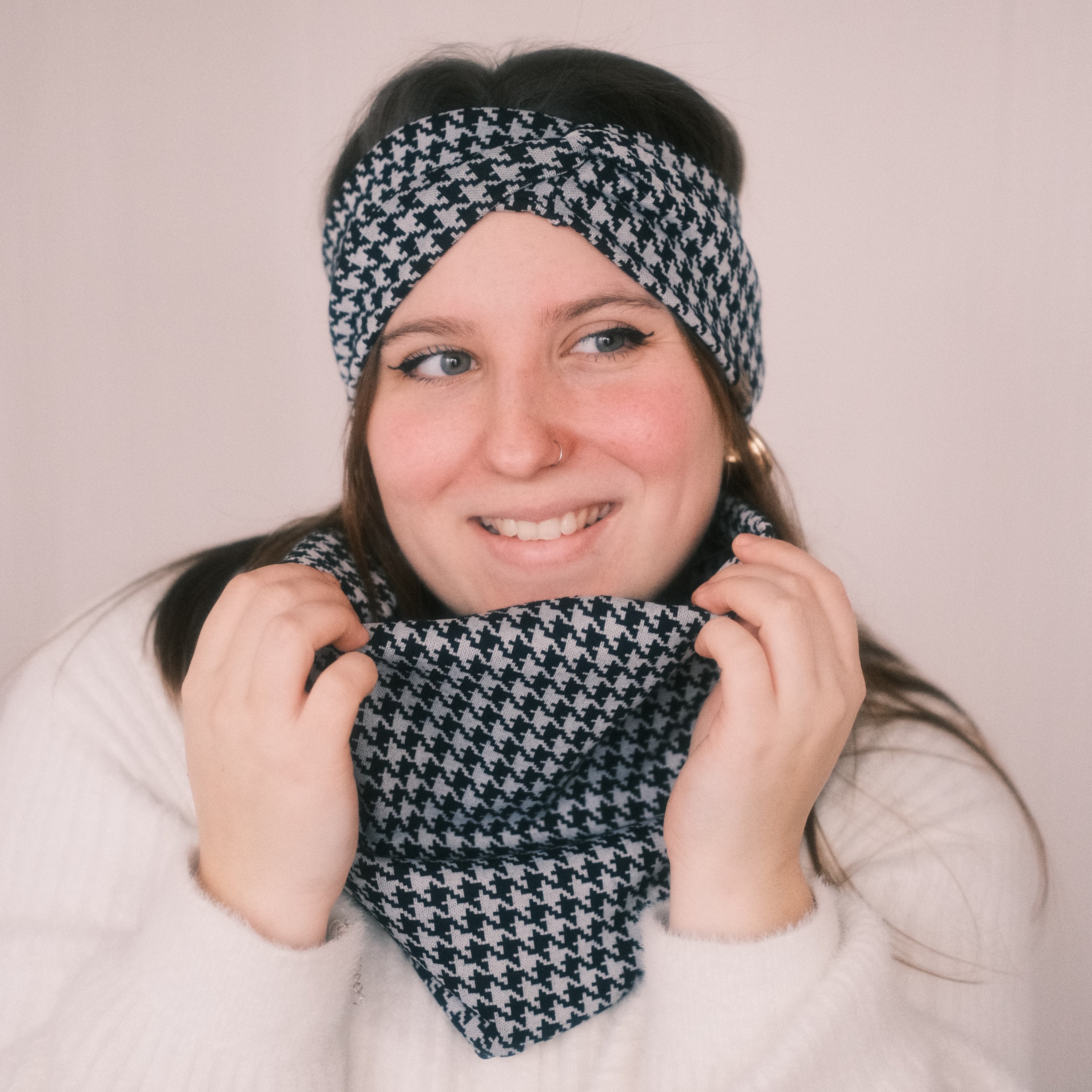 Loop - Hahnentritt Schwarz/Weiß