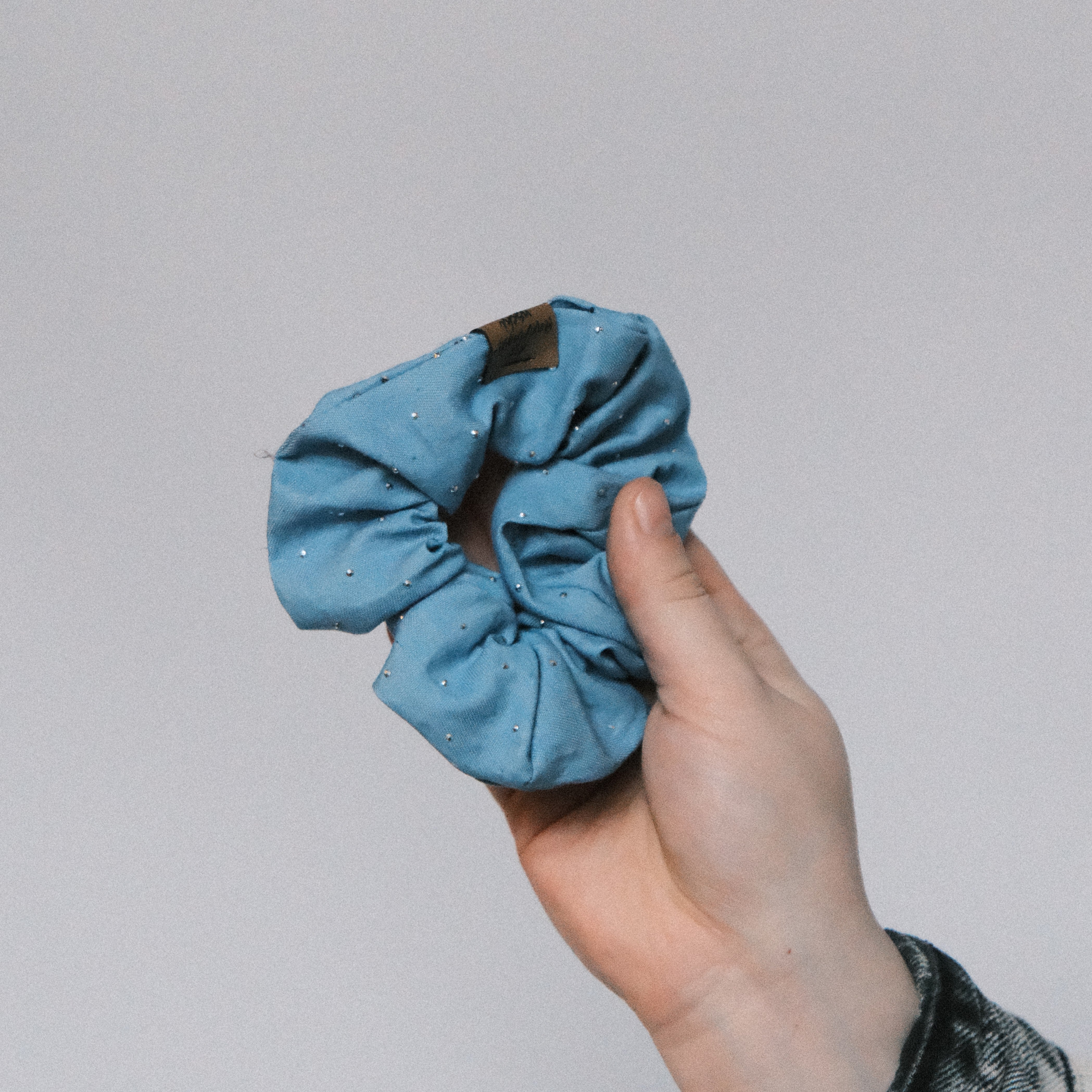 Scrunchie - Jeans Glitzer Hell