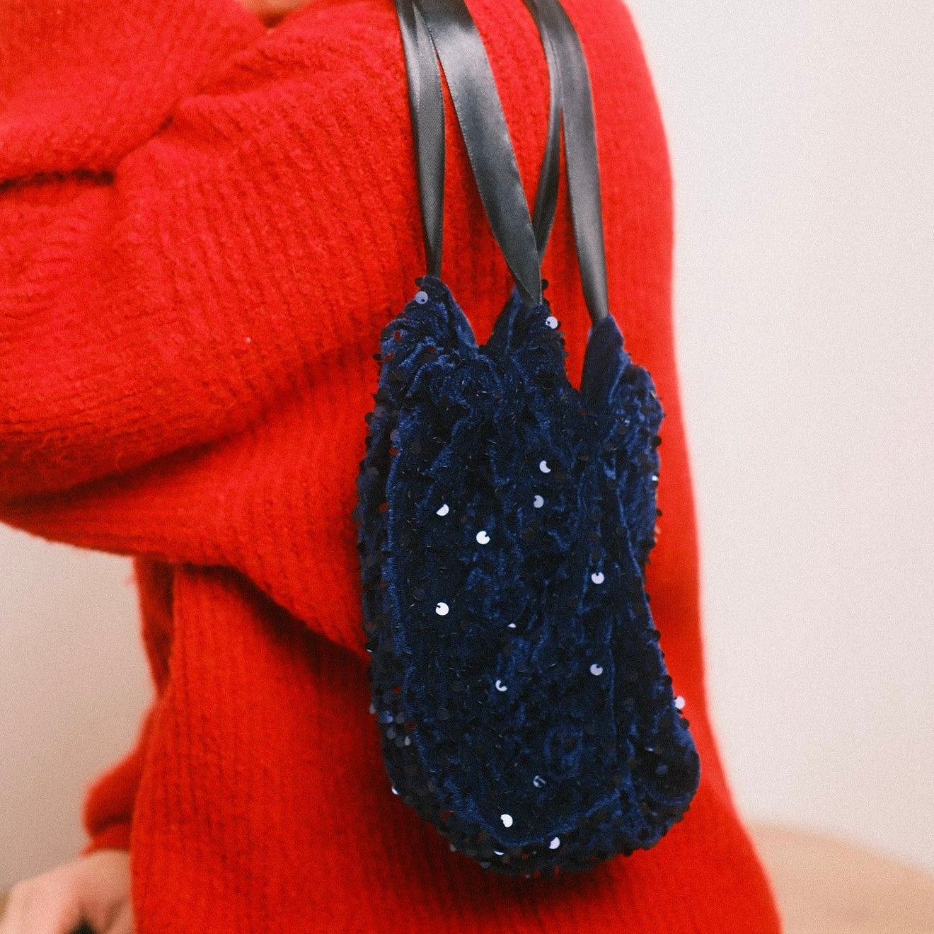 Pailletten Täschchen blau