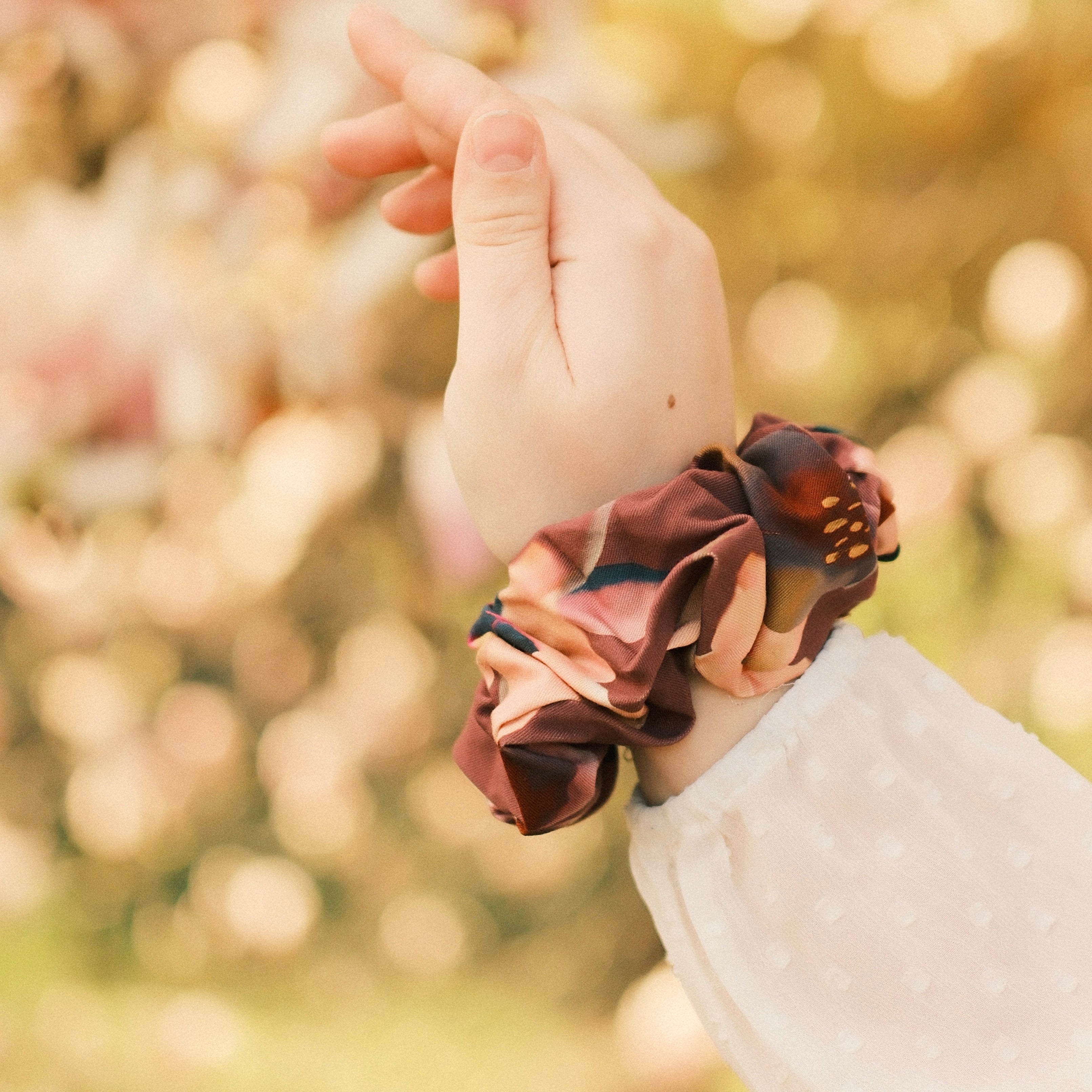 Scrunchie - Blumen Wine