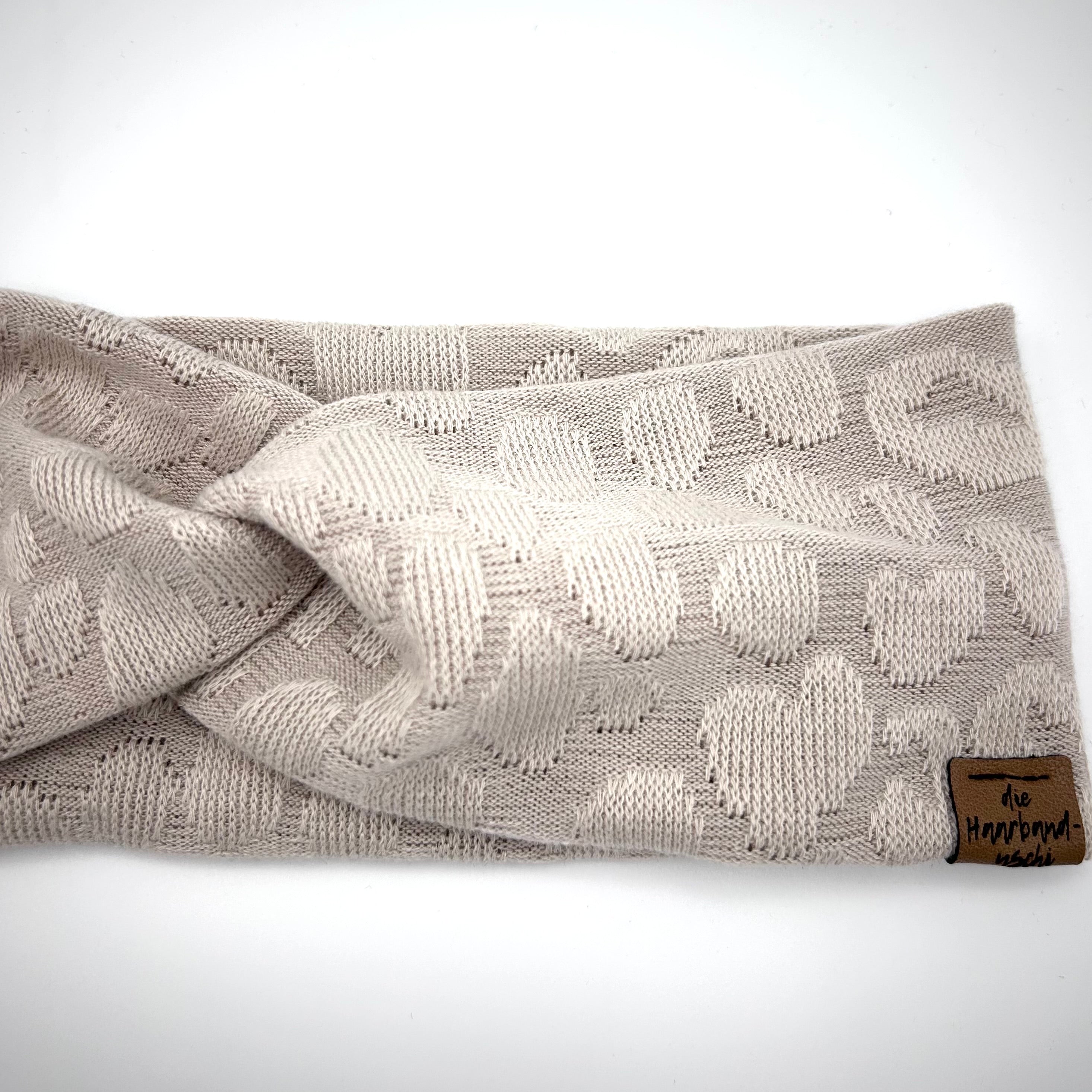 Basic Strick Haarband - Leo Beige