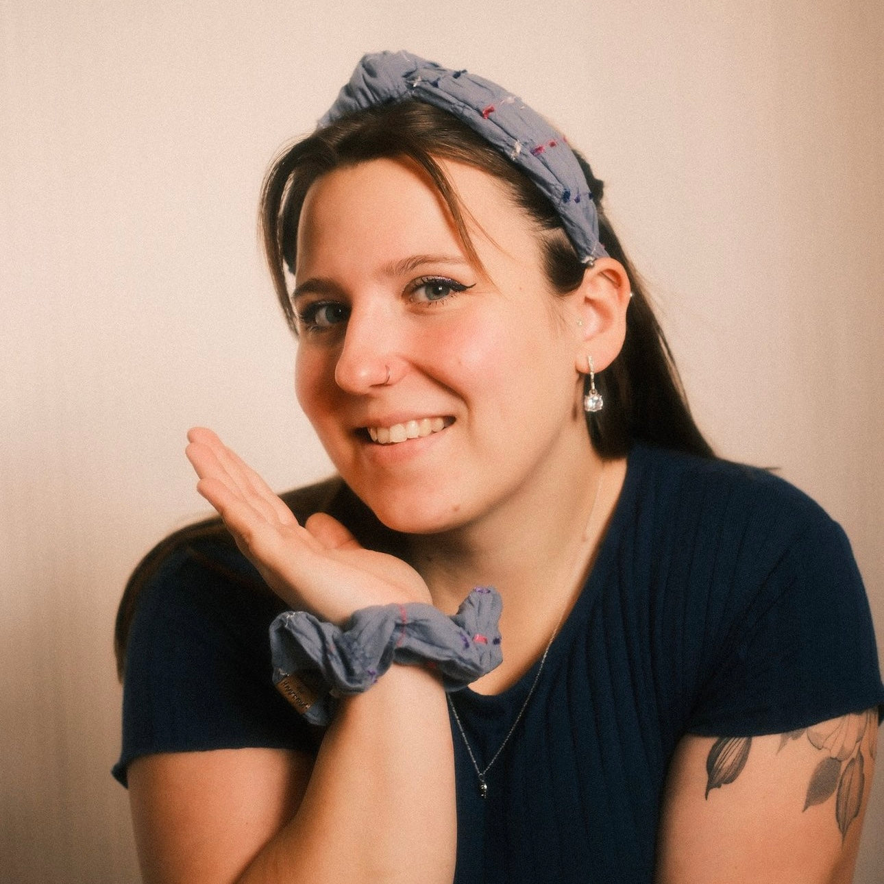 Scrunchie Boho blau