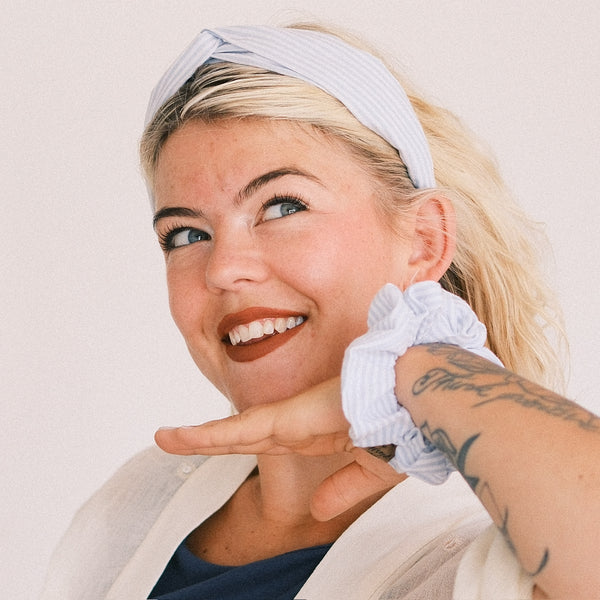 Scrunchie - gestreift blau