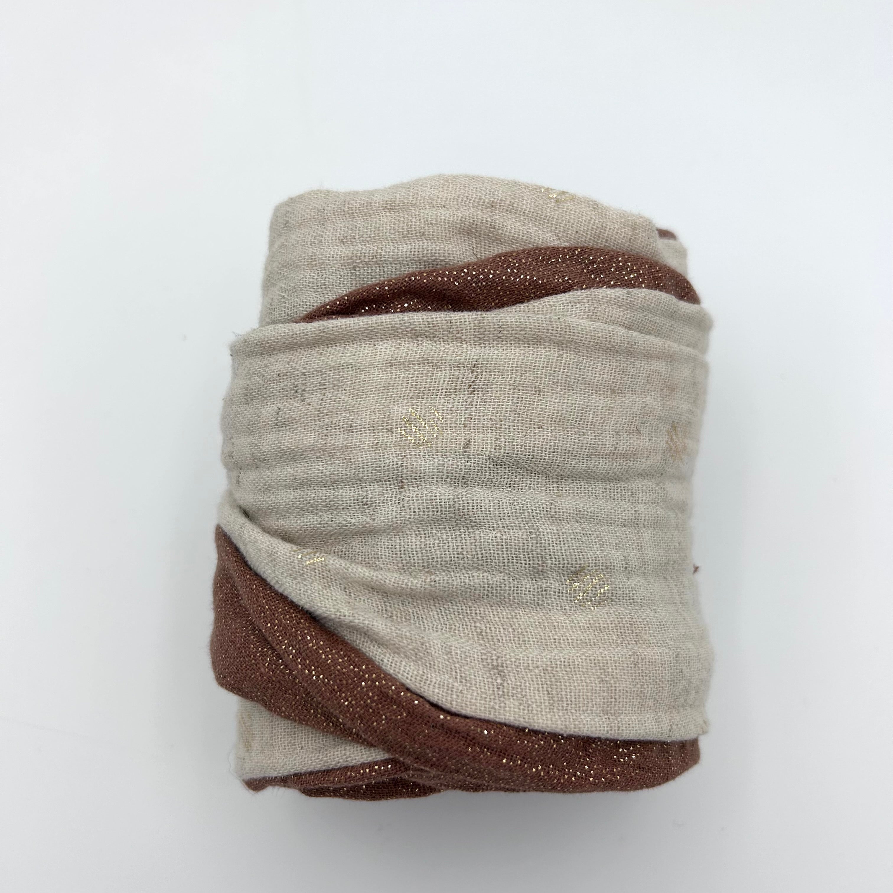 Drahthaarband 2 Seiten - Braun/ Golden Dots