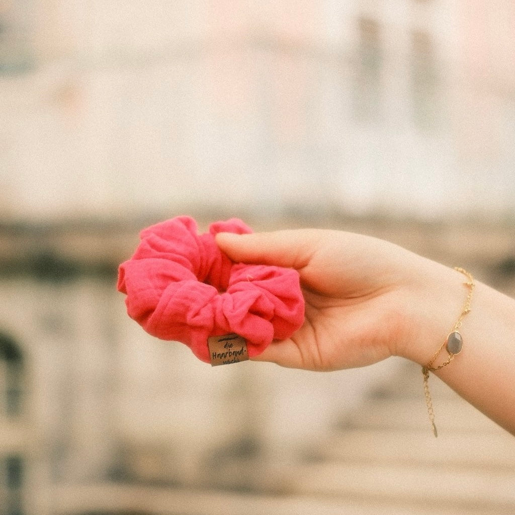 Scrunchie Musselin pink