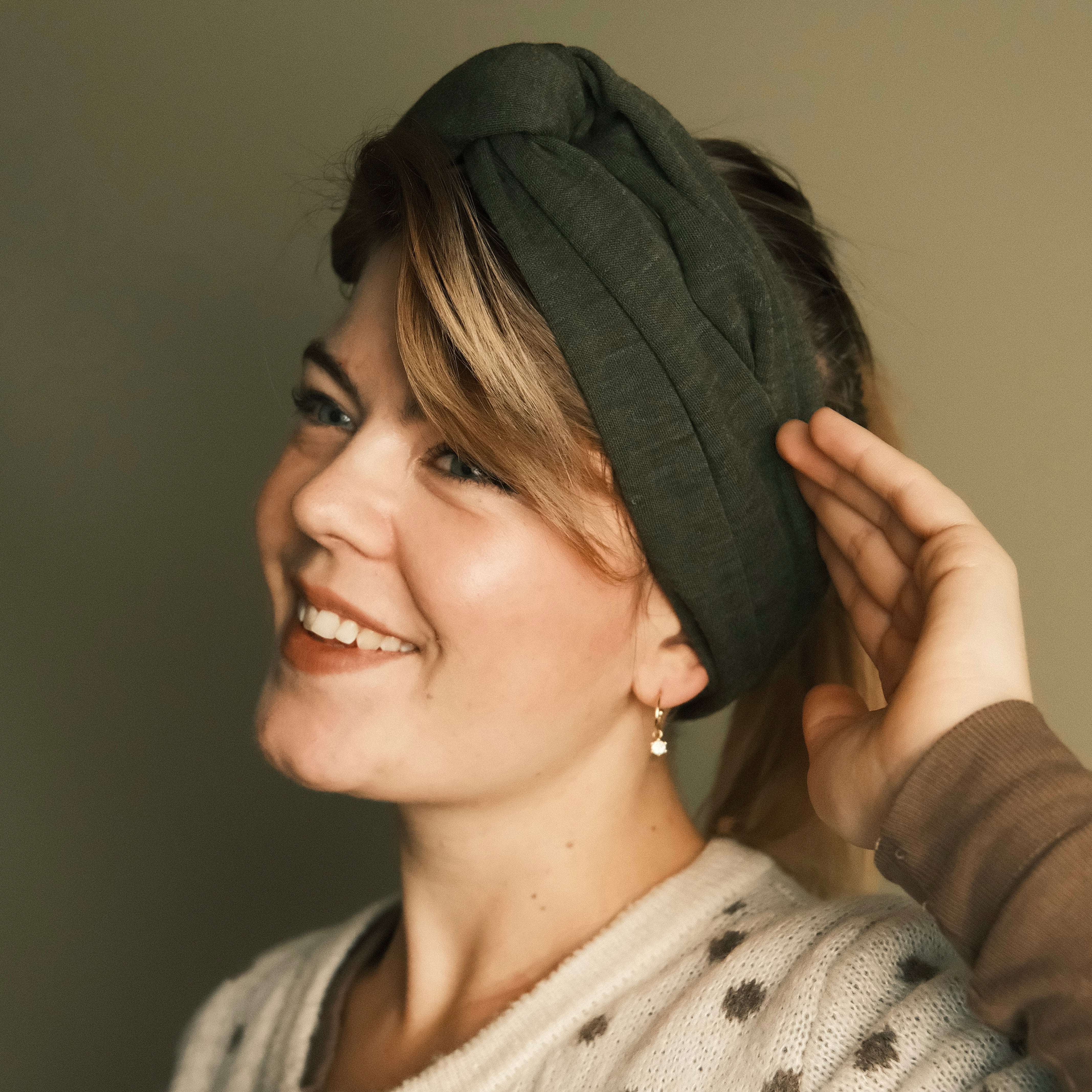 Drahthaarband breit - Warm Khaki