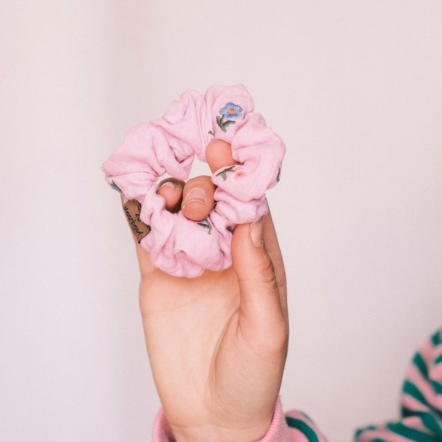 Scrunchie Blümchen rosa