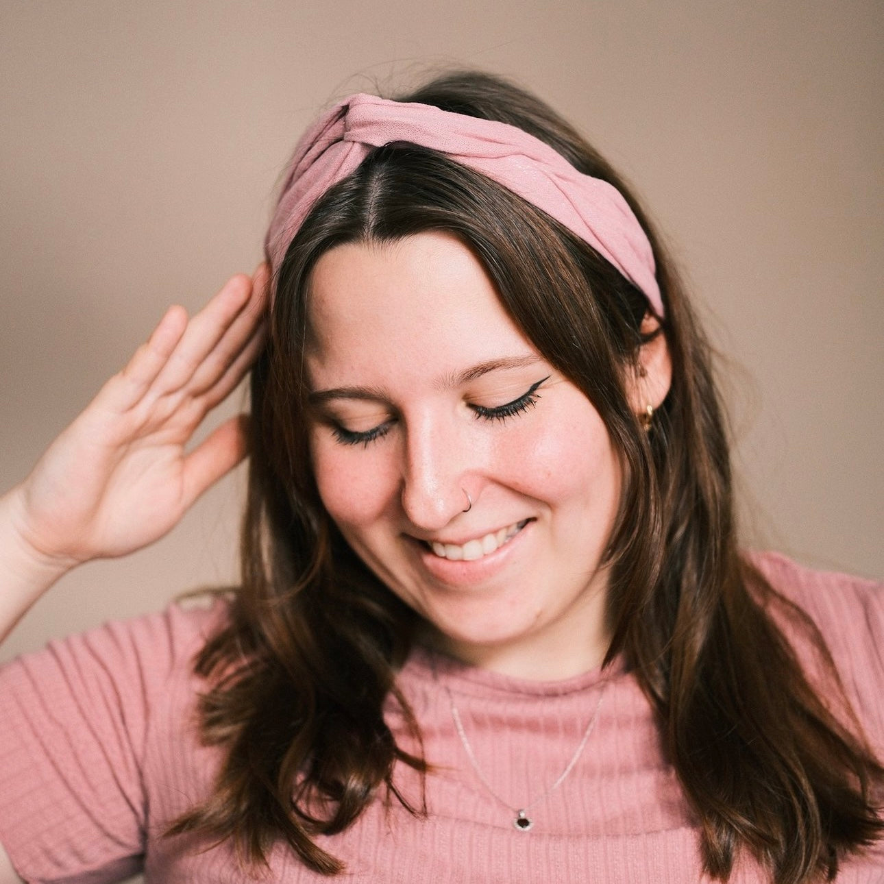 Drahthaarband Glitzer hell rosa