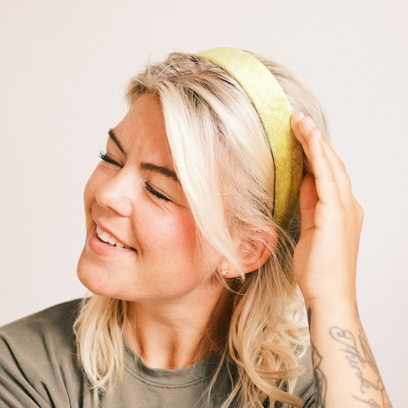 Anne - Samt Struktur Gelb