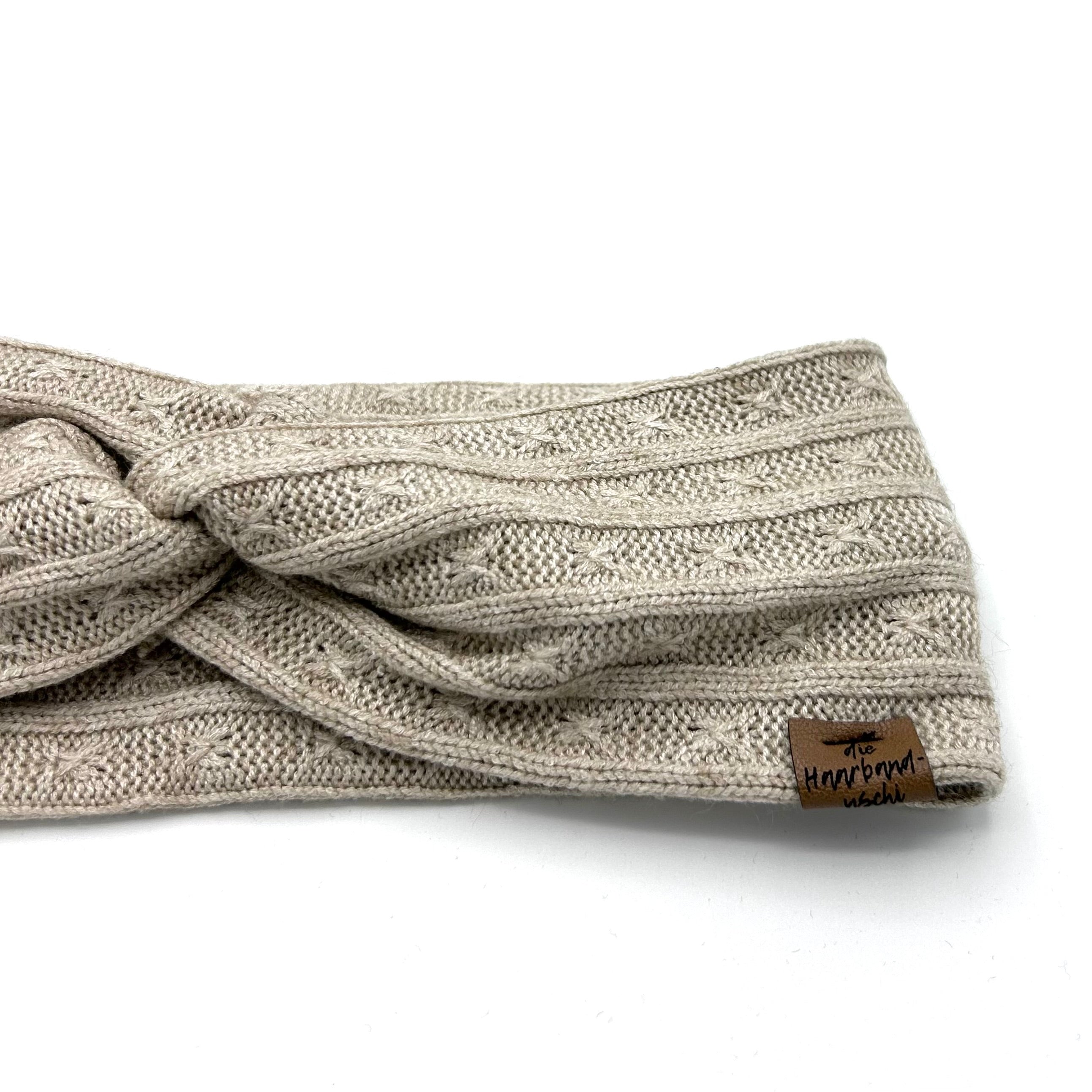 Basic Haarband - Strick Beige