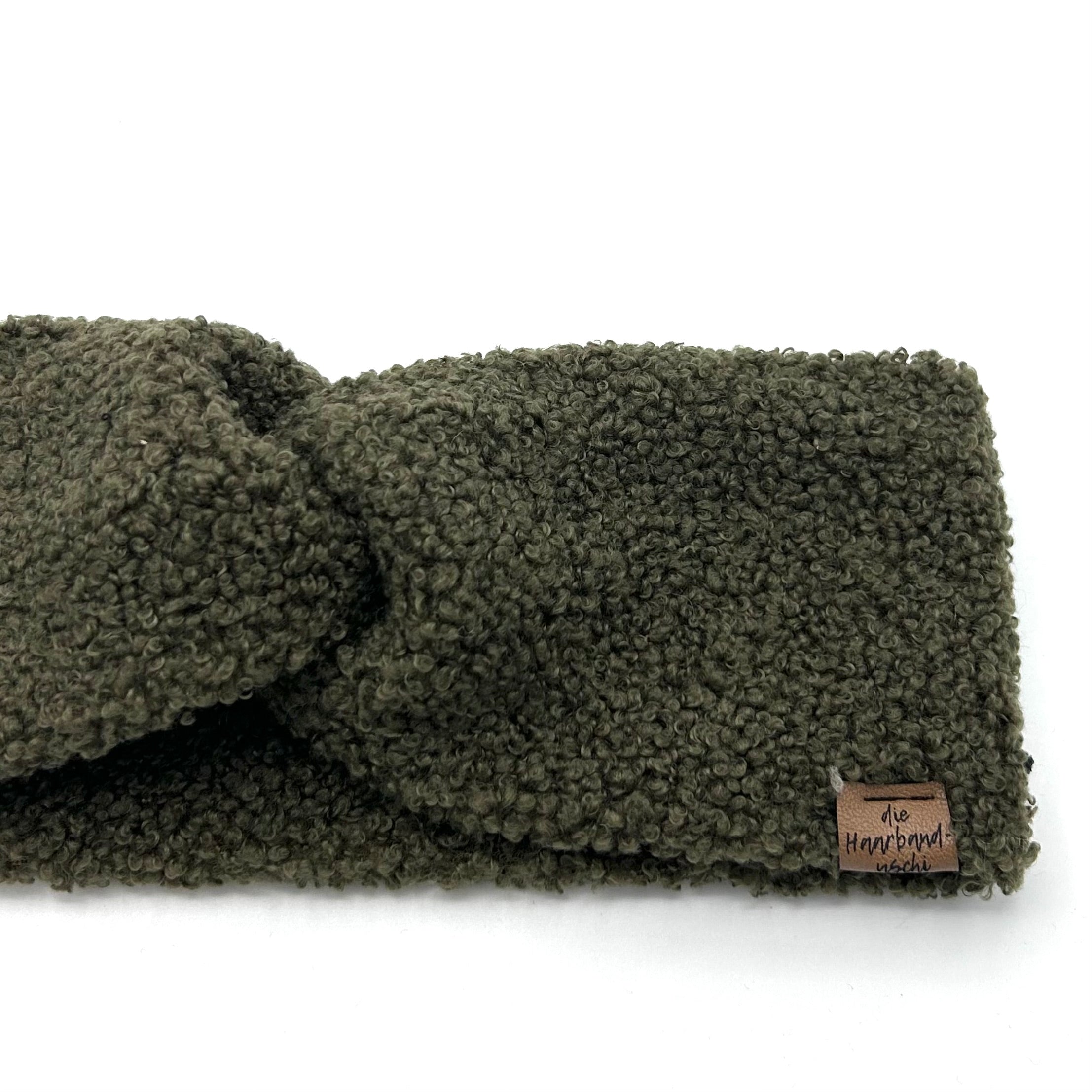 Basic Haarband - Teddy Moosgrün