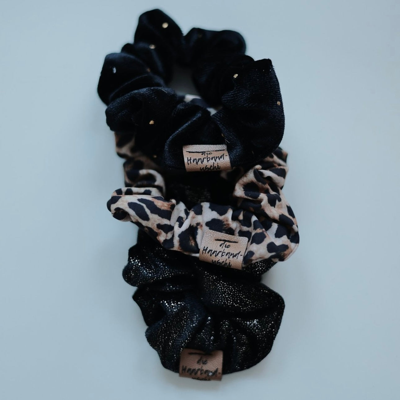 3er Scrunchie Set Leo braun