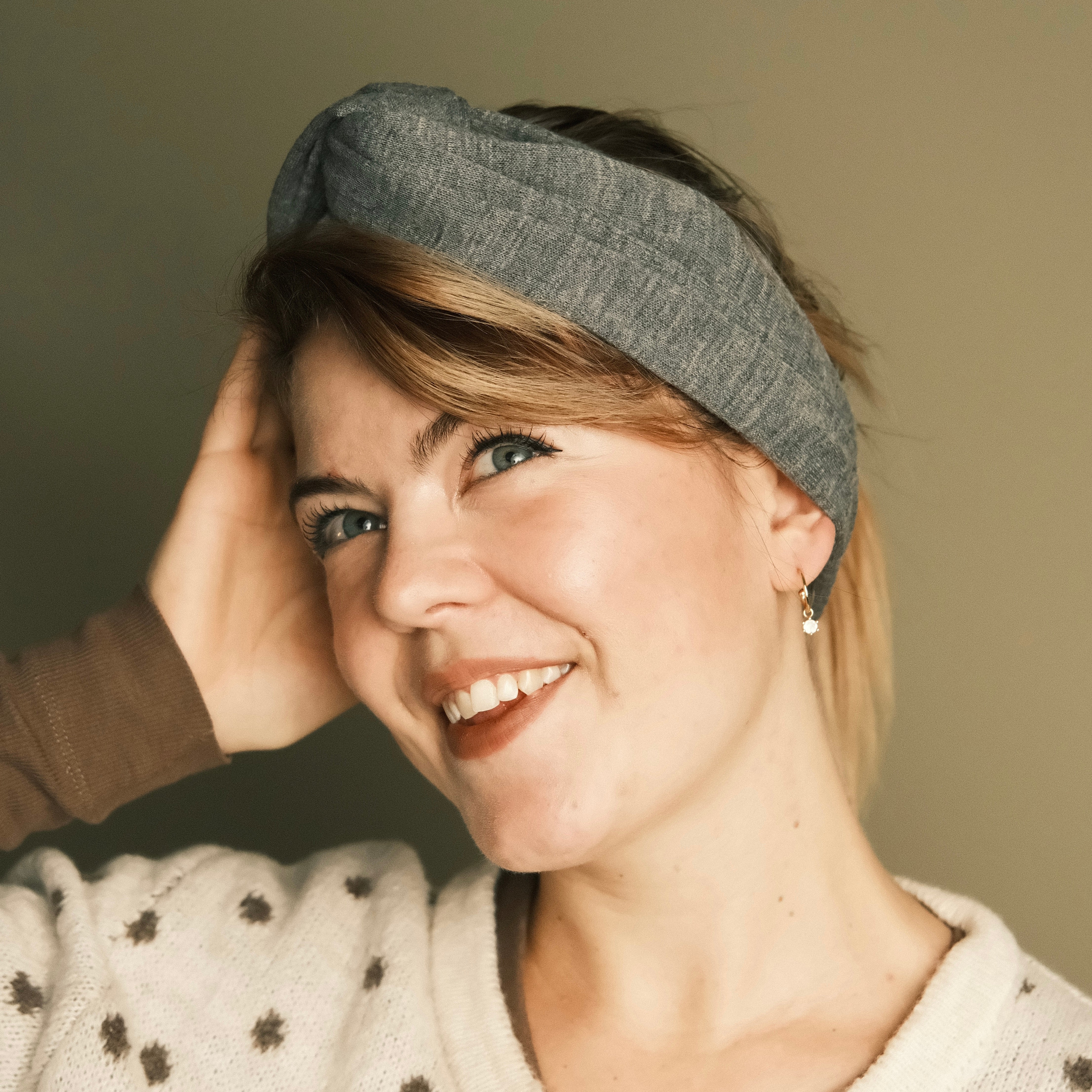 Drahthaarband breit - Warm Grau