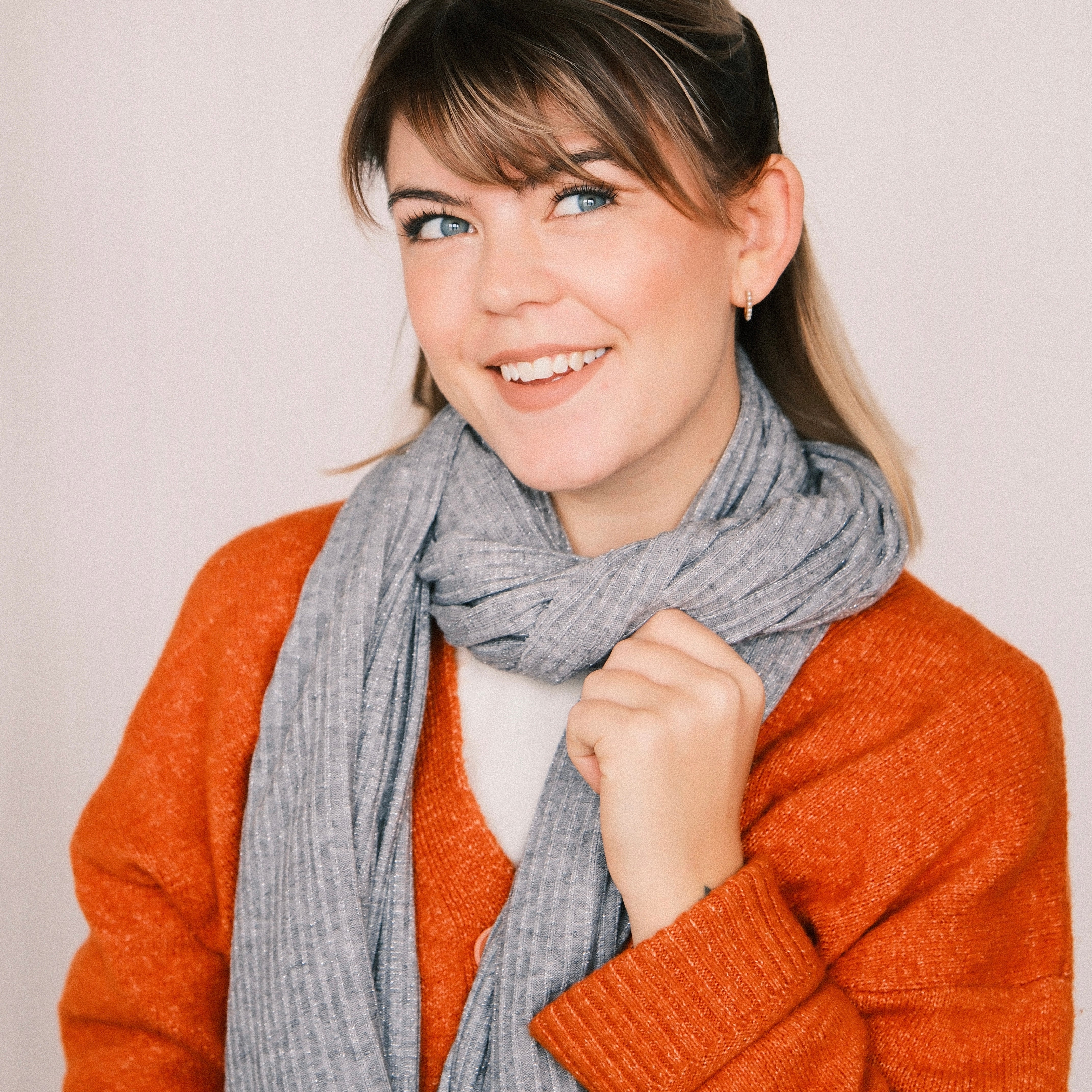 Schal - Glitzer Grau