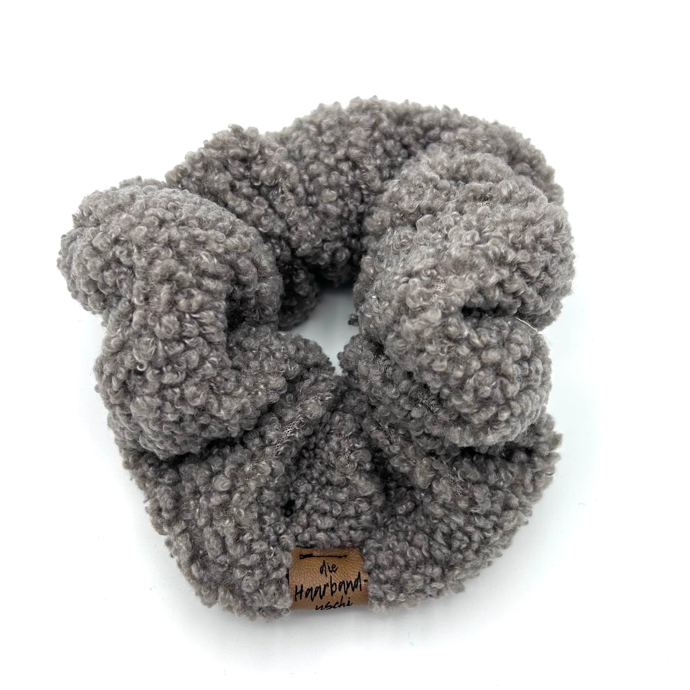 Scrunchie Teddy Salbei Grau