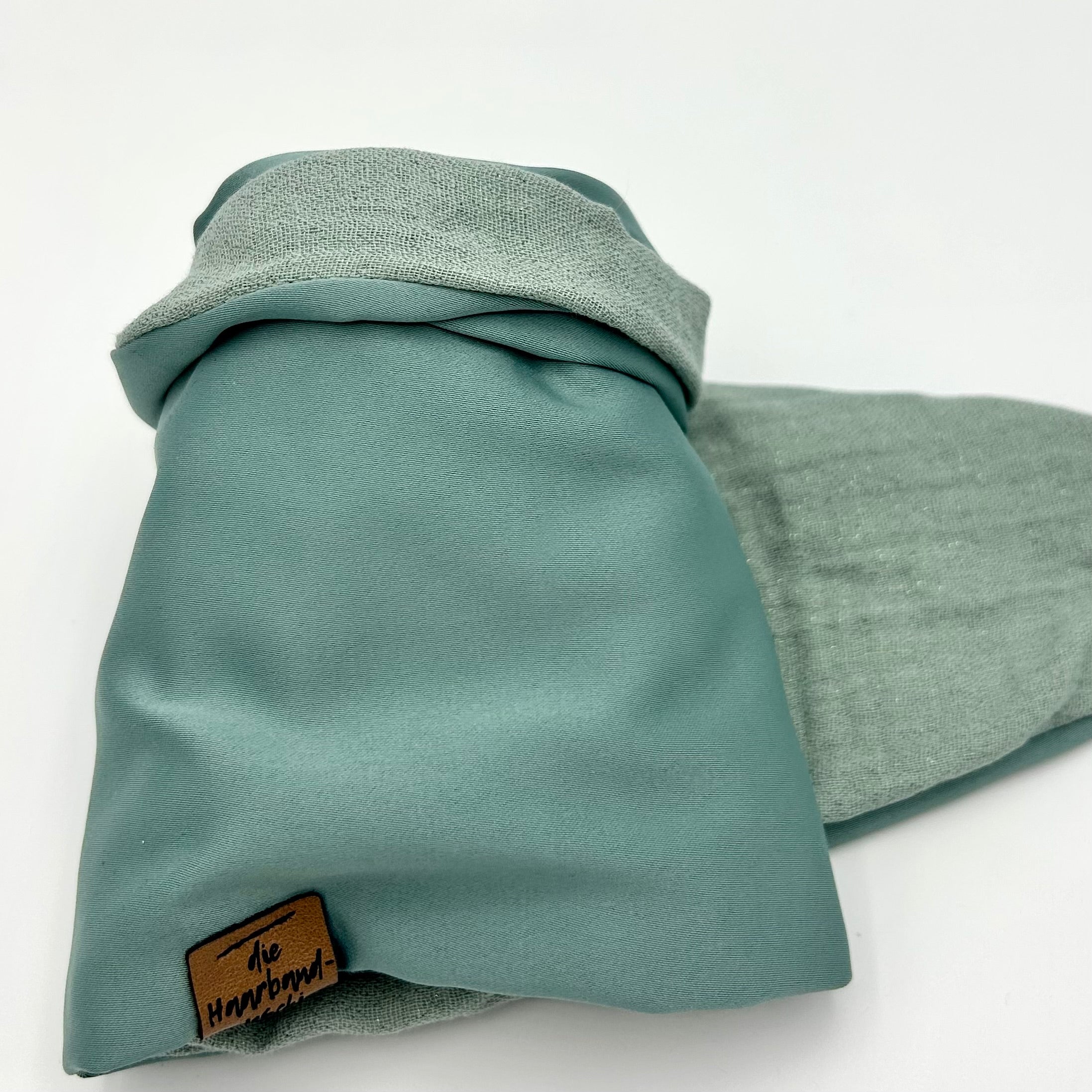 Drahthaarband 2 Seiten Glitzer/Satin Mint