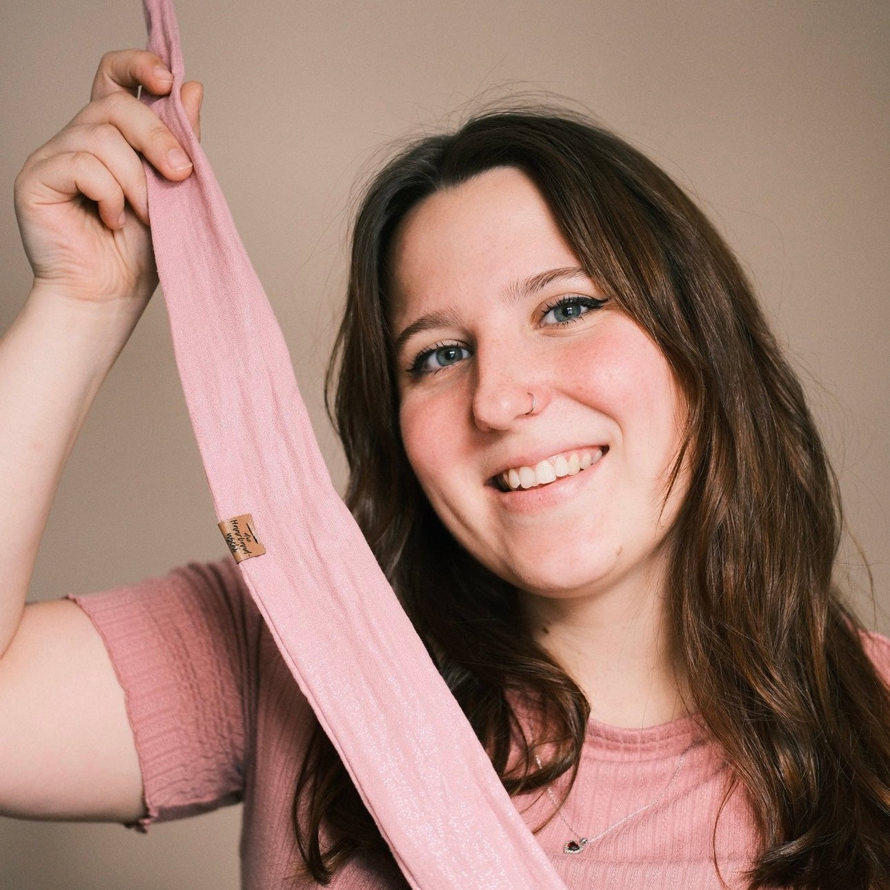 Drahthaarband Glitzer hell rosa