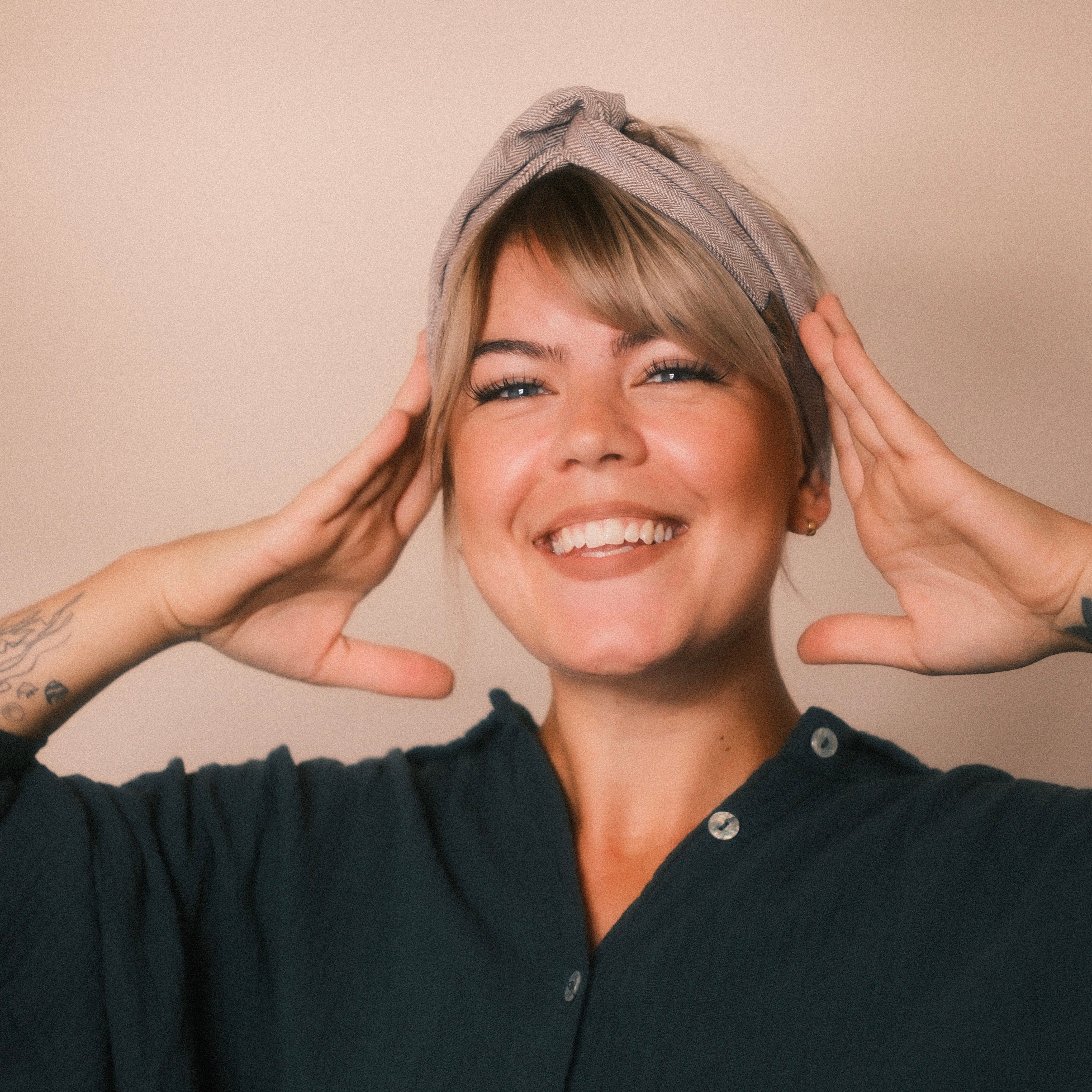 Drahthaarband schmal - Fischgräten Braun