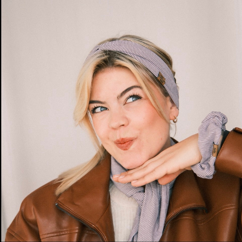 Scrunchie - gestreift Beere