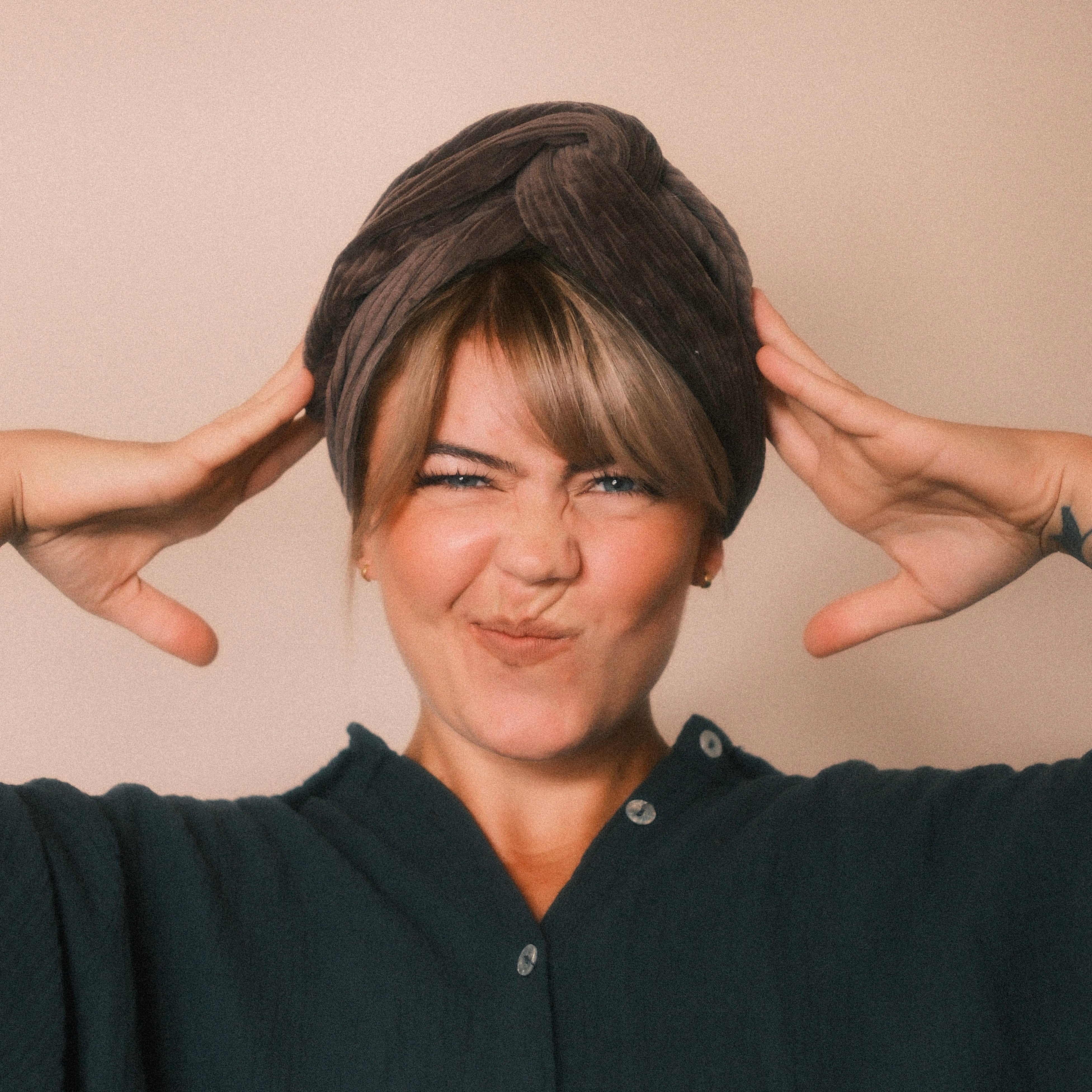 Drahthaarband breit - Cord Taupe