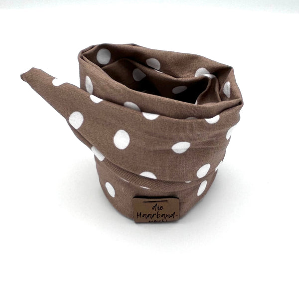 Drahthaarband schmal - Dots Braun