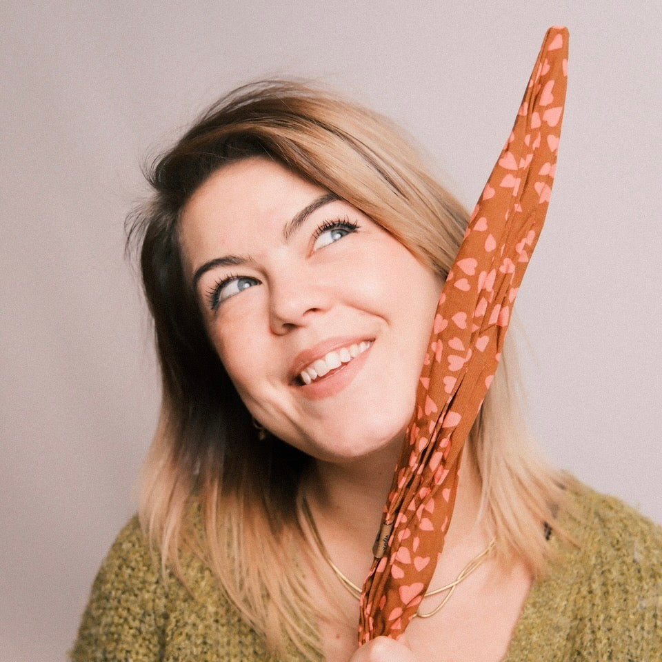 Drahthaarband breit - Herzi Cinnamon